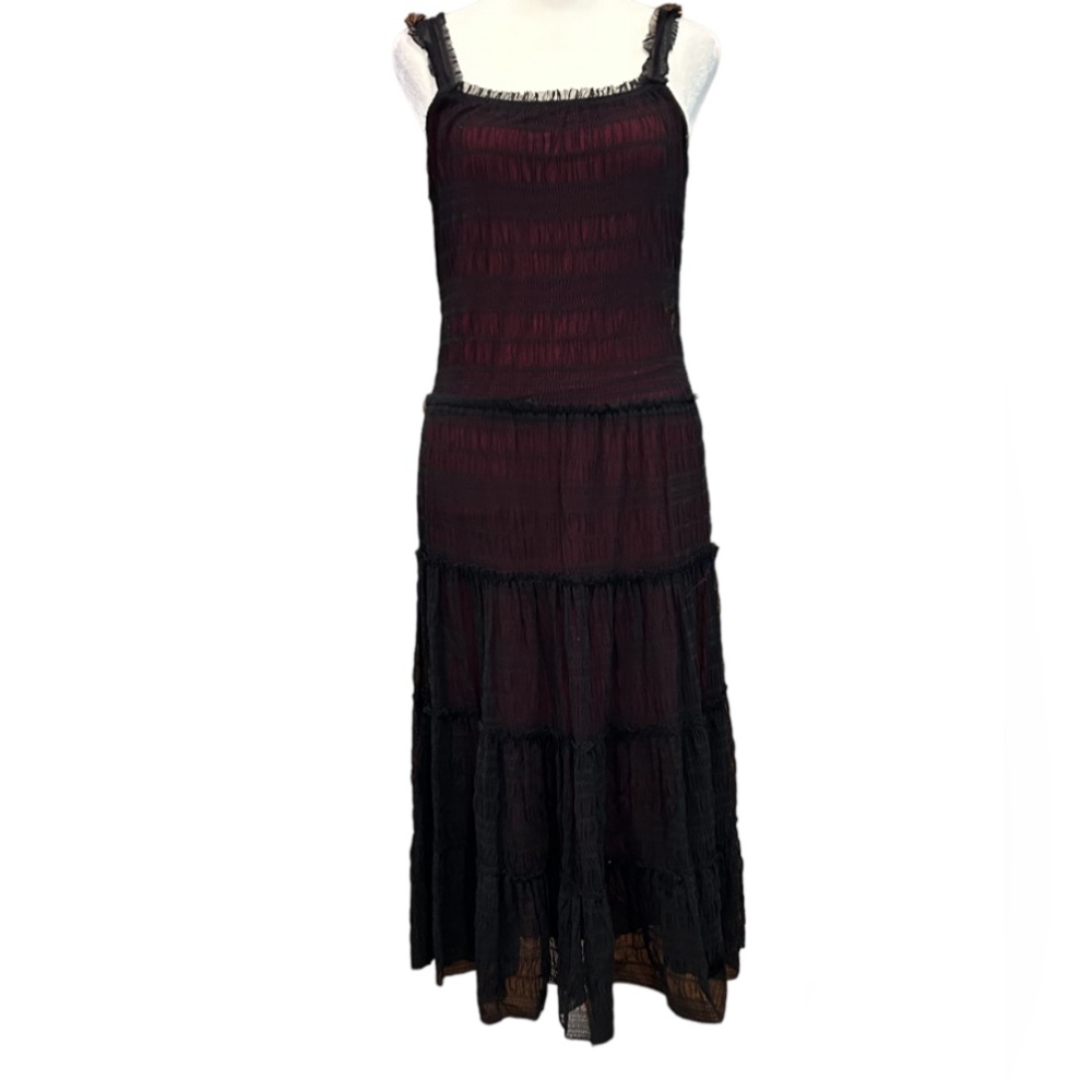 MAX STUDIO black dress with red lining, size S